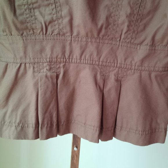 Calvin Klein Jeans brown jacket sz S with pleats at the waist and wrist - Picture 9 of 10